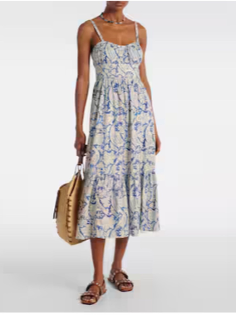 Ulla Johnson Nadine floral cotton-blend midi dress size 10